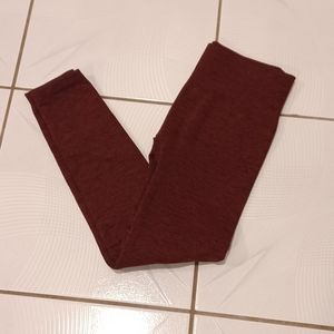 $4 Add-on Burgundy Heathered Leggings - Size XS